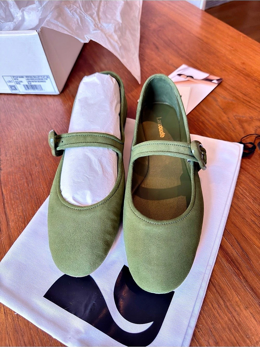 Larroude Verona Ballet Flat Ballet Flats Green US 8 NWT